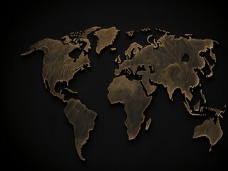 world map on black