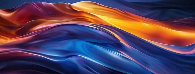 Abstract Colorful Silk Waves - obrazy, fototapety, plakaty