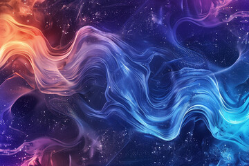 Interstellar Elegance: Dynamic Waves of Cosmic Light and Color Flowing Through Space