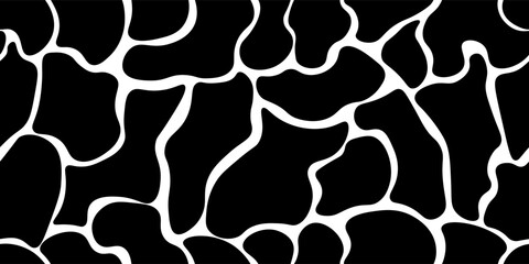 black white giraffe skin seamless pattern