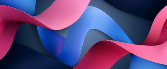 Abstract Blue and Pink Waves Background