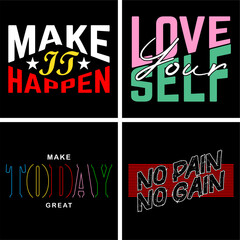 set typography design for print t shirt