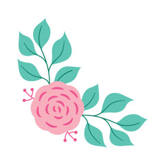 Floral decorative border, frame and corner with plant flower