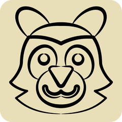 Icon Raccoon. related to Animal symbol. hand drawn style. simple design editable. simple illustration