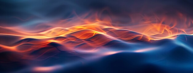 Abstract Fiery Waves Background - obrazy, fototapety, plakaty
