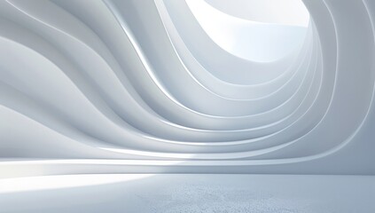 Modern White Abstract Curved Architecture