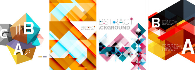 Set of triangle pattern poster backgrounds. Vector illustration For Wallpaper, Banner, Background, Card, Book Illustration, landing page