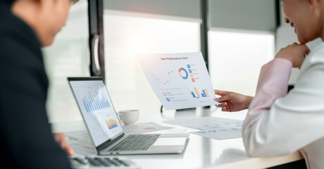 Business people are meeting for analysis data figures to plan business strategies. Business...