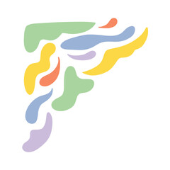 Colorful abstract groovy corner frame