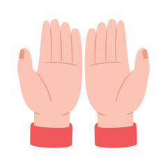 Hand praising. Prayer sign in Islam