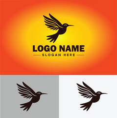 hummingbird logo vector art icon graphics for company brand business icon hummingbird logo template