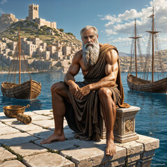 ancient Greek philosopher ... - obrazy, fototapety, plakaty