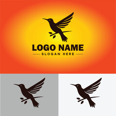 hummingbird logo vector art icon graphics for company brand business icon hummingbird logo template