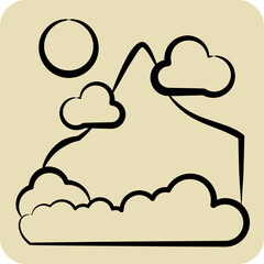 Icon Mountain. related to Alaska symbol. hand drawn style. simple design editable. simple illustration