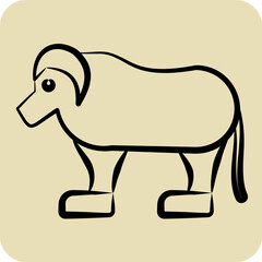 Icon Qiviut. related to Alaska symbol. hand drawn style. simple design editable. simple illustration