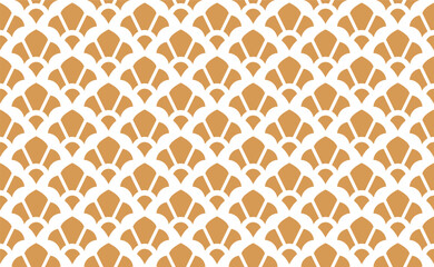 Flower geometric pattern. Seamless vector background. Gold and white ornament