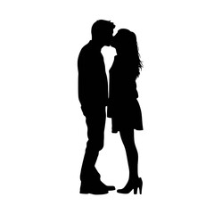 silhouette of a couple vector