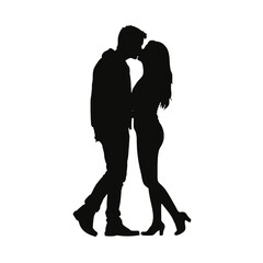 silhouette of a couple vector