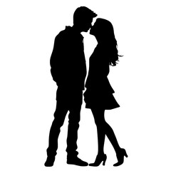 silhouette of a couple vector