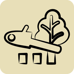 Icon Deforestation. related to Climate Change symbol. hand drawn style. simple design editable. simple illustration