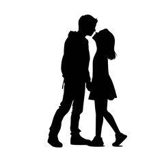 Couple silhouette isolated on white background 