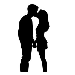 Couple loving people silhouette   