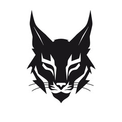 Bobcat silhouette face logo on white background