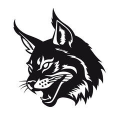 Fototapeta premium Bobcat silhouette face logo on white background