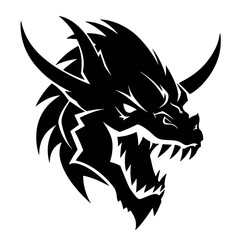 angry dragon head tattoo illustration, angry dragon head vector illustration, angry dragon head mascot logo illustration