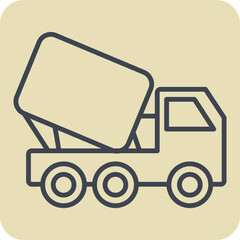 Icon Truck Mixer. related to Building Material symbol. hand drawn style. simple design editable. simple illustration