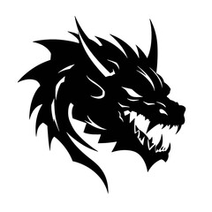 angry dragon head tattoo illustration, angry dragon head vector illustration, angry dragon head mascot logo illustration