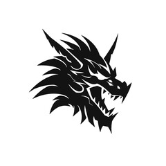 angry dragon head tattoo illustration, angry dragon head vector illustration, angry dragon head mascot logo illustration