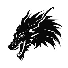 angry dragon head tattoo illustration, angry dragon head vector illustration, angry dragon head mascot logo illustration