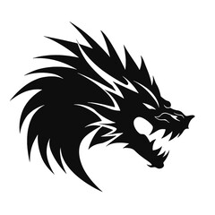 angry dragon head tattoo illustration, angry dragon head vector illustration, angry dragon head mascot logo illustration