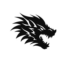 angry dragon head tattoo illustration, angry dragon head vector illustration, angry dragon head mascot logo illustration