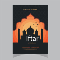 Ifter Menu Card Design. Invitation Card template illustration design