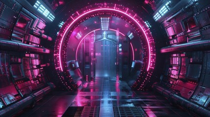 A visualization of a digital vault safeguarding personal data from AI intrusion, symbolizing data privacy, neon tone, digital graphic technology style.