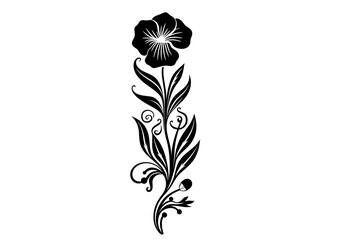 Art Nouveau vertical flower Graphic Accents, vector illustration, vintage elements	
