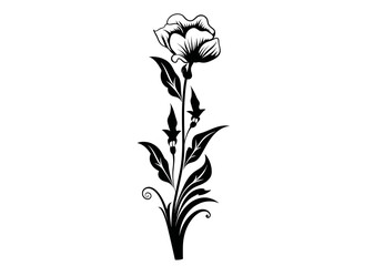 Art Nouveau vertical flower Graphic Accents, vector illustration, vintage elements	
