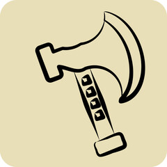 Icon Axe. related to Camping symbol. hand drawn style. simple design editable. simple illustration