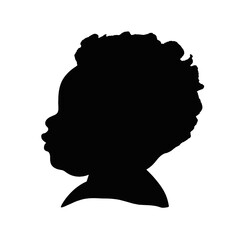 children happy silhouette illustration in black