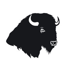 Bison Silhouette Vintage Logo Design Emblem Template