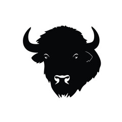 Bison Silhouette Vintage Logo Design Emblem Template