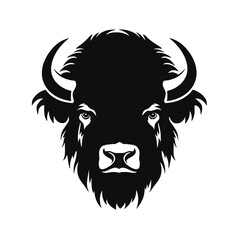 Bison Silhouette Vintage Logo Design Emblem Template