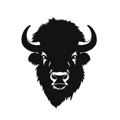 Bison Silhouette Vintage Logo Design Emblem Template