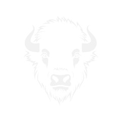 Bison Silhouette Vintage Logo Design Emblem Template