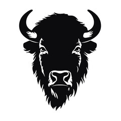 Bison Silhouette Vintage Logo Design Emblem Template
