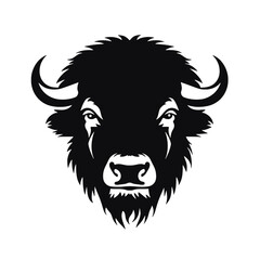 Bison Silhouette Vintage Logo Design Emblem Template
