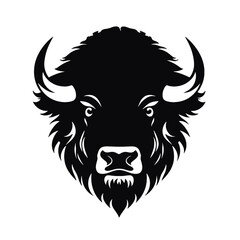 Bison Silhouette Vintage Logo Design Emblem Template