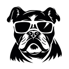 Bulldog Logo Monochrome Design Style